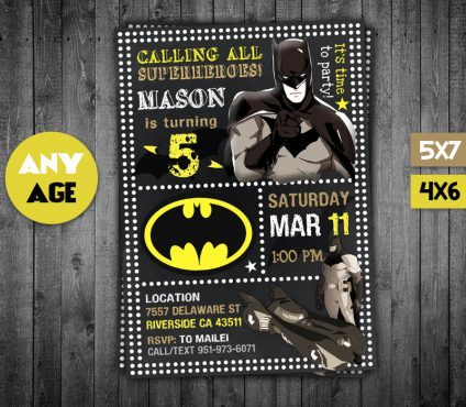 Batman Party Invites,  Batman Invite