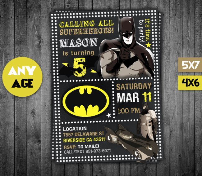Batman Party Invites,  Batman Invite