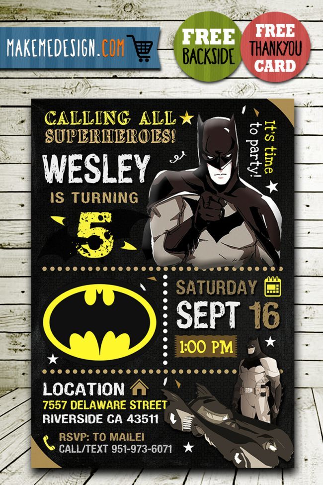 Batman Invitations Printables,  Batman Invite