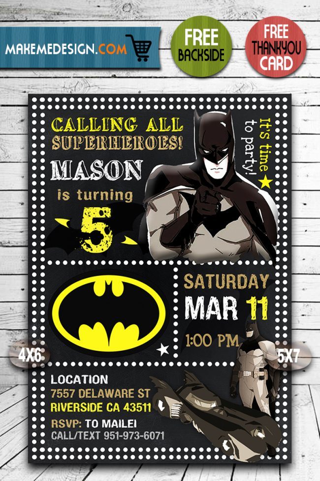 Batman Party Invites,  Batman Invite