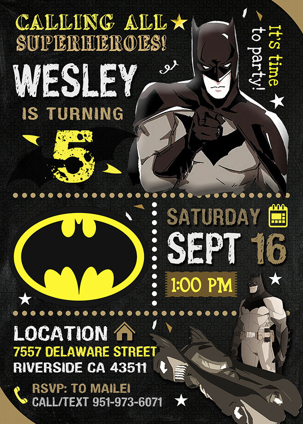 Batman Invitations Printables,  Batman Invite
