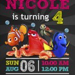 Finding Dory Birthday Invitation,  Finding Nemo Invitation