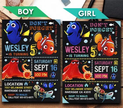 Finding Dory Invitation,  Finding Nemo Invitation