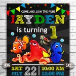 Finding Dory Birthday Invitation,  Finding Nemo Invitation