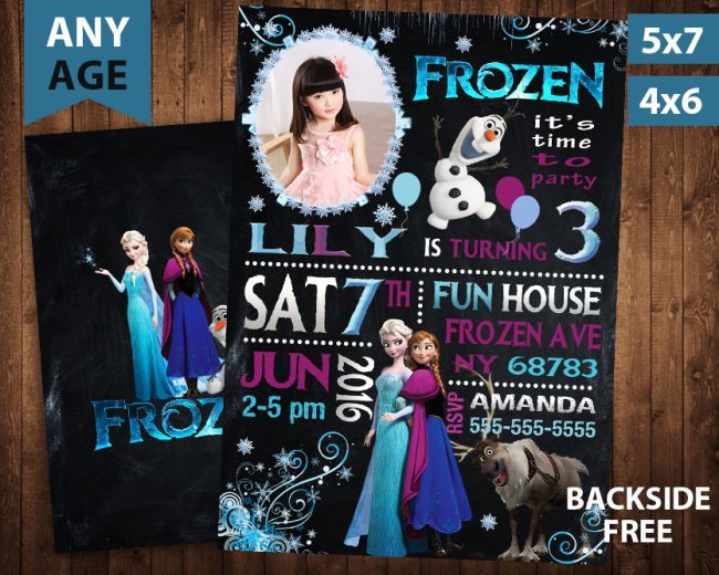Frozen Invitation With Picture,  Frozen Invite