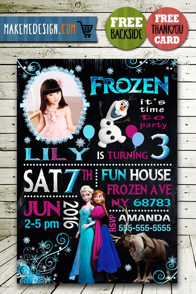 Frozen Invitation With Picture,  Frozen Invite