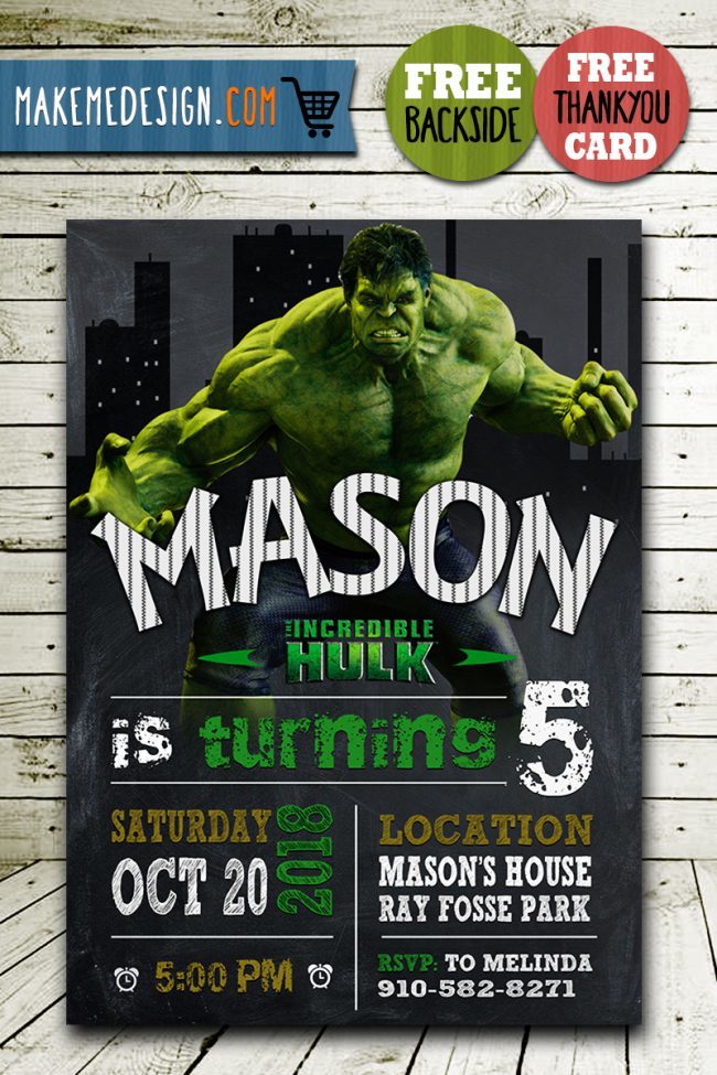 The Incredible Hulk Invitation,  Hulk Invite