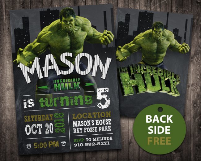 The Incredible Hulk Invitation,  Hulk Invite