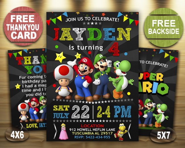 Mario Invitation,  Mario Invite