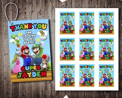 Mario Thank You Tags,  Mario Tags