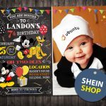 Mickey Mouse Invitation With Picture,  Mickey Mouse Invite