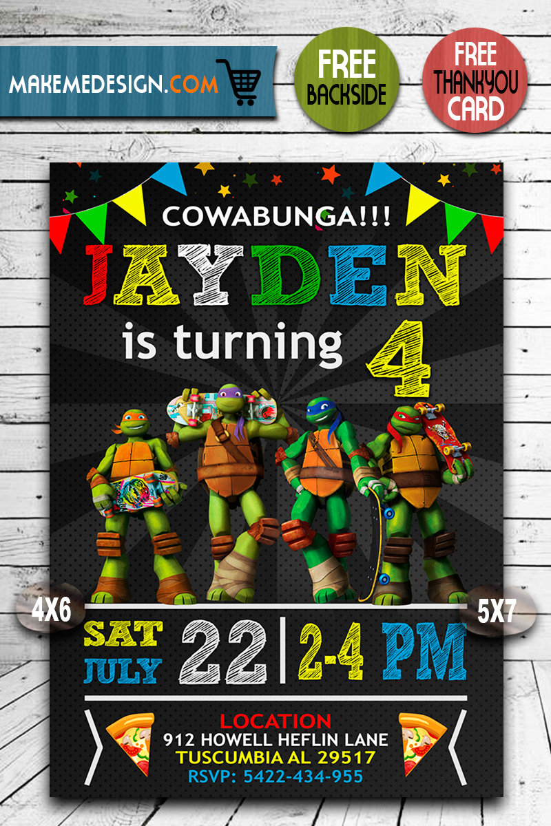 ninja turtles invitation tmnt ninja turtles invite ninja turtles birthday party ninja turtles printable diy