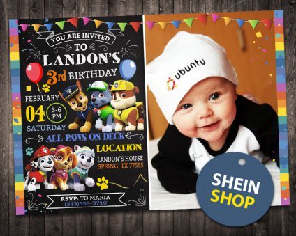 Paw Patrol Birthday Invitation, Paw Patrol Invite