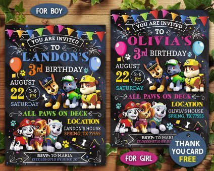 Paw Patrol Birthday Invitations Diy, Paw Patrol Invite