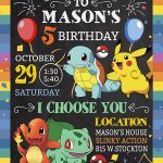 Pokemon Birthday Invitation,  Pokemon Invite
