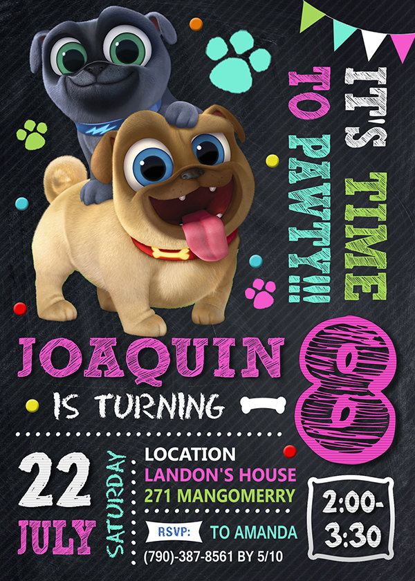 Puppy Dog Pals Invitation, Puppy Dog Pals Invite, Puppy Dog Pals Birthday Party, Puppy Dog Pals Printable, Puppy Dog Pals Card, DIY