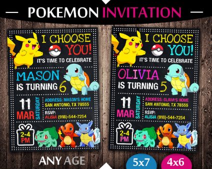 Pokemon Party Invites,  Pokemon Invite