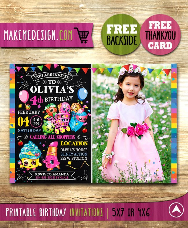 Shopkins Invitation With Picture,  Shopkins Invite