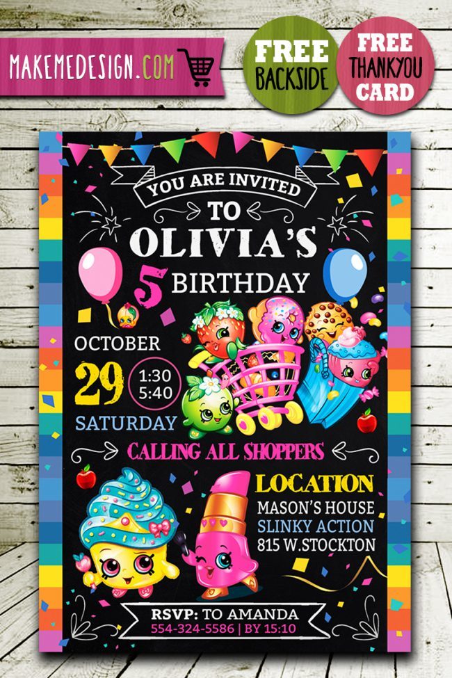 Shopkins Birthday Invitation,  Shopkins Invite