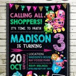 Shopkins Birthday Invitations Girl,  Shopkins Invite