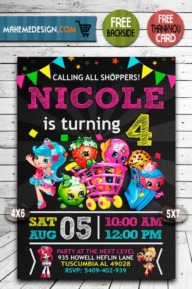 Shopkins Invitation,  Shopkins Invite