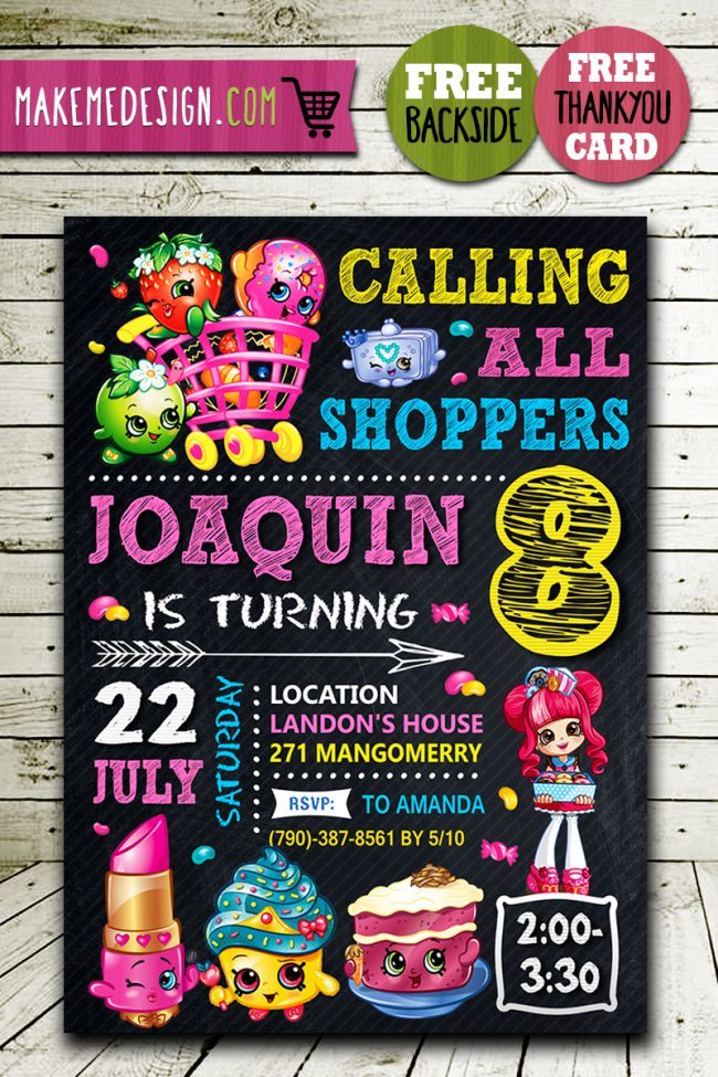 Shopkins Invitations Printables, Shopkins Invite