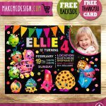 Shopkins Party Invites With Picture, Shopkins Invite