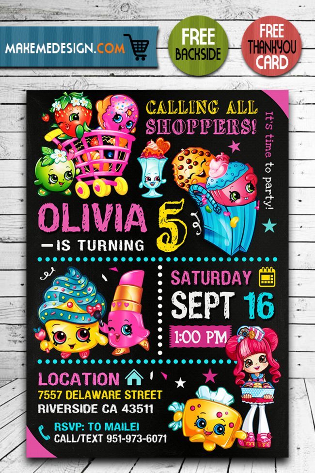 Shopkins Invitation,  Shopkins Invite