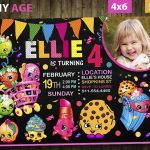 Shopkins Party Invites With Picture, Shopkins Invite