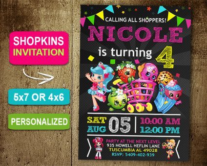 Shopkins Invitation,  Shopkins Invite