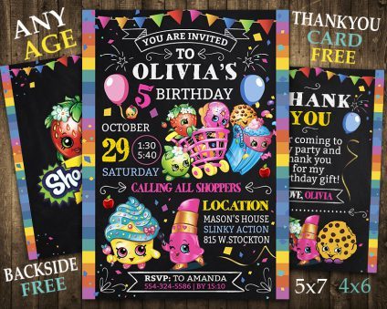Shopkins Birthday Invitation,  Shopkins Invite