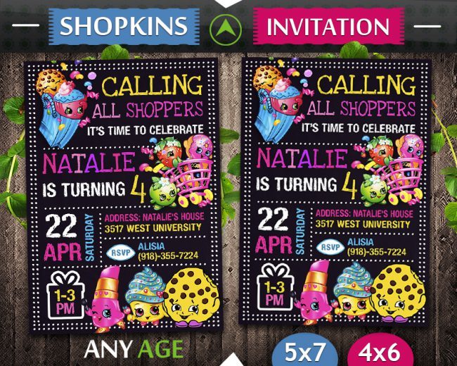 Shopkins Birthday Card Diy,  Shopkins Invite