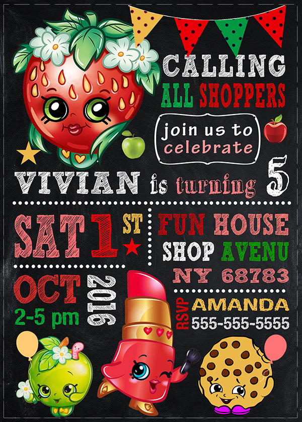 Shopkins Invitation,  Shopkins Invite