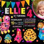 Shopkins Party Invites With Picture, Shopkins Invite
