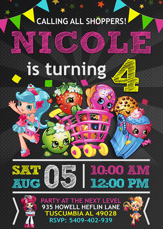 Shopkins Invitation,  Shopkins Invite