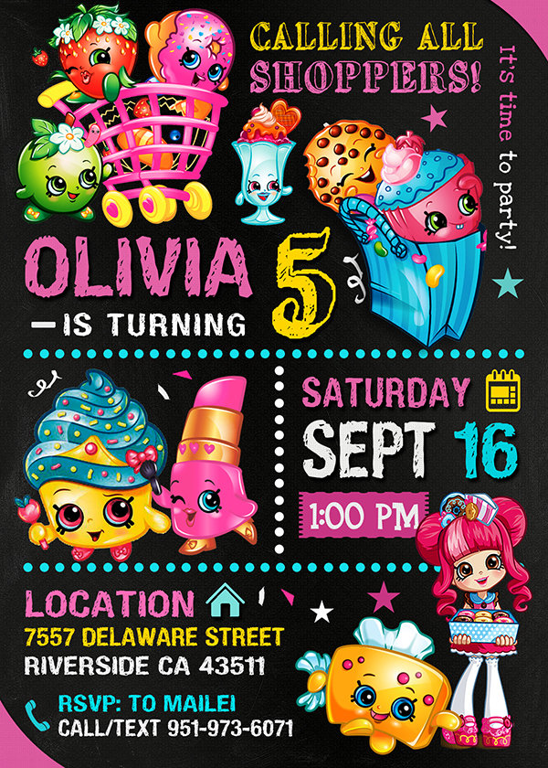 Shopkins Invitation,  Shopkins Invite