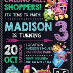 Shopkins Birthday Invitations Girl,  Shopkins Invite