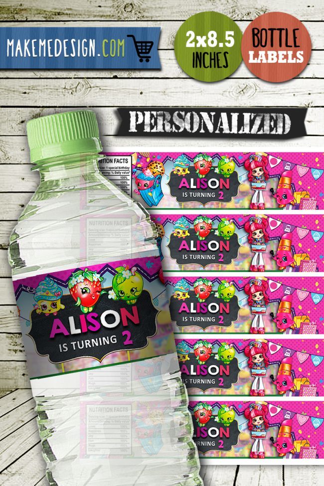 Shopkins Water Bottle Labels, Shopkins Bottle Labels