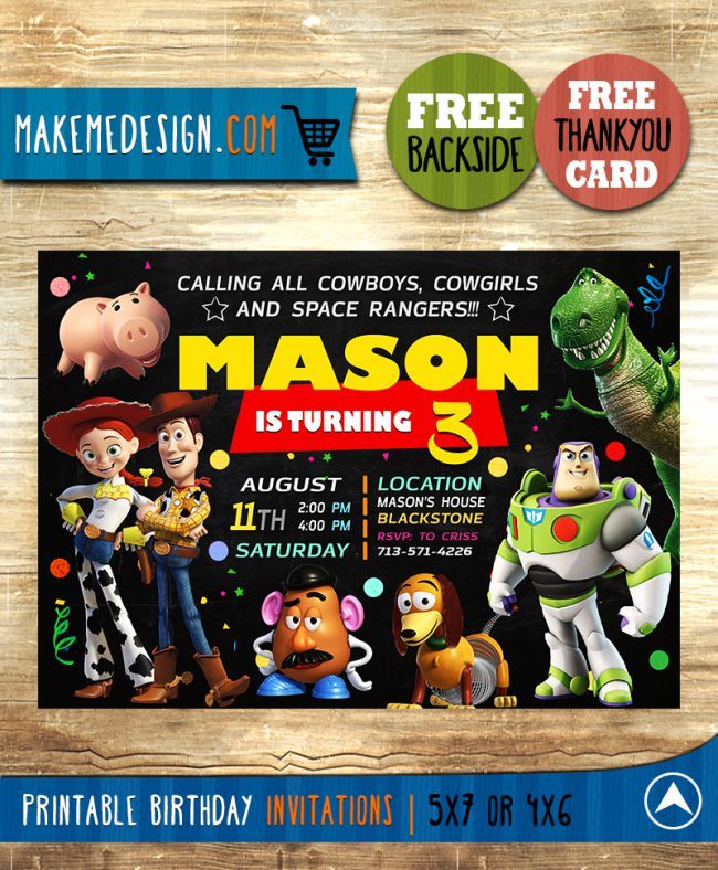 Toy Story Birthday Invitations Diy, Toy Story Invite