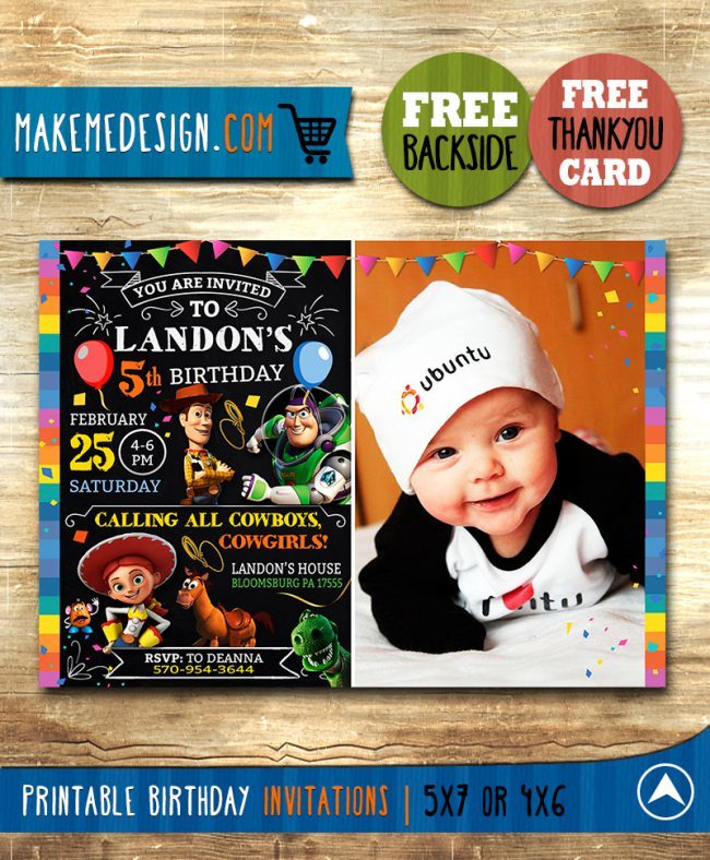 Toy Story Invitation With Picture, Toy Story Invite