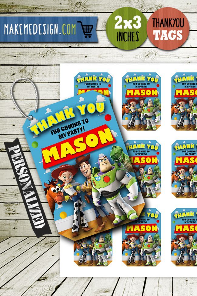 Toy Story Thank You Tags, Toy Story Tags