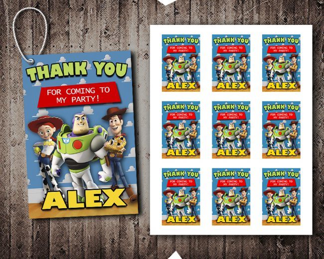Toy Story Thank You Tags, Toy Story Tags