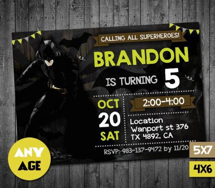 Batman Birthday Party Invites,  Batman Birthday Invites