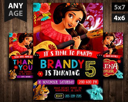 Elena Of Avalor Birthday Invitations Girl,  Elena Of Avalor Invitations Girl