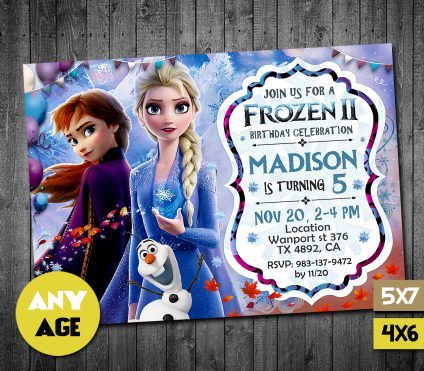Frozen 2 Invitation,  Frozen 2 Birthday Party Invitation