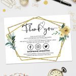 Gold Thank You For Your Order,  Customer Thank You Card