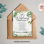 Greenery Gold Washing Instructions,  Printable Care Instructions Template