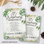 Greenery Gold Washing Instructions,  Printable Care Instructions Template