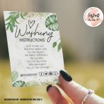 Greenery Gold Washing Instructions,  Printable Care Instructions Template
