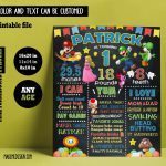 Mario Chalkboard Sign Birthday,  Chalkboard Milestone Poster